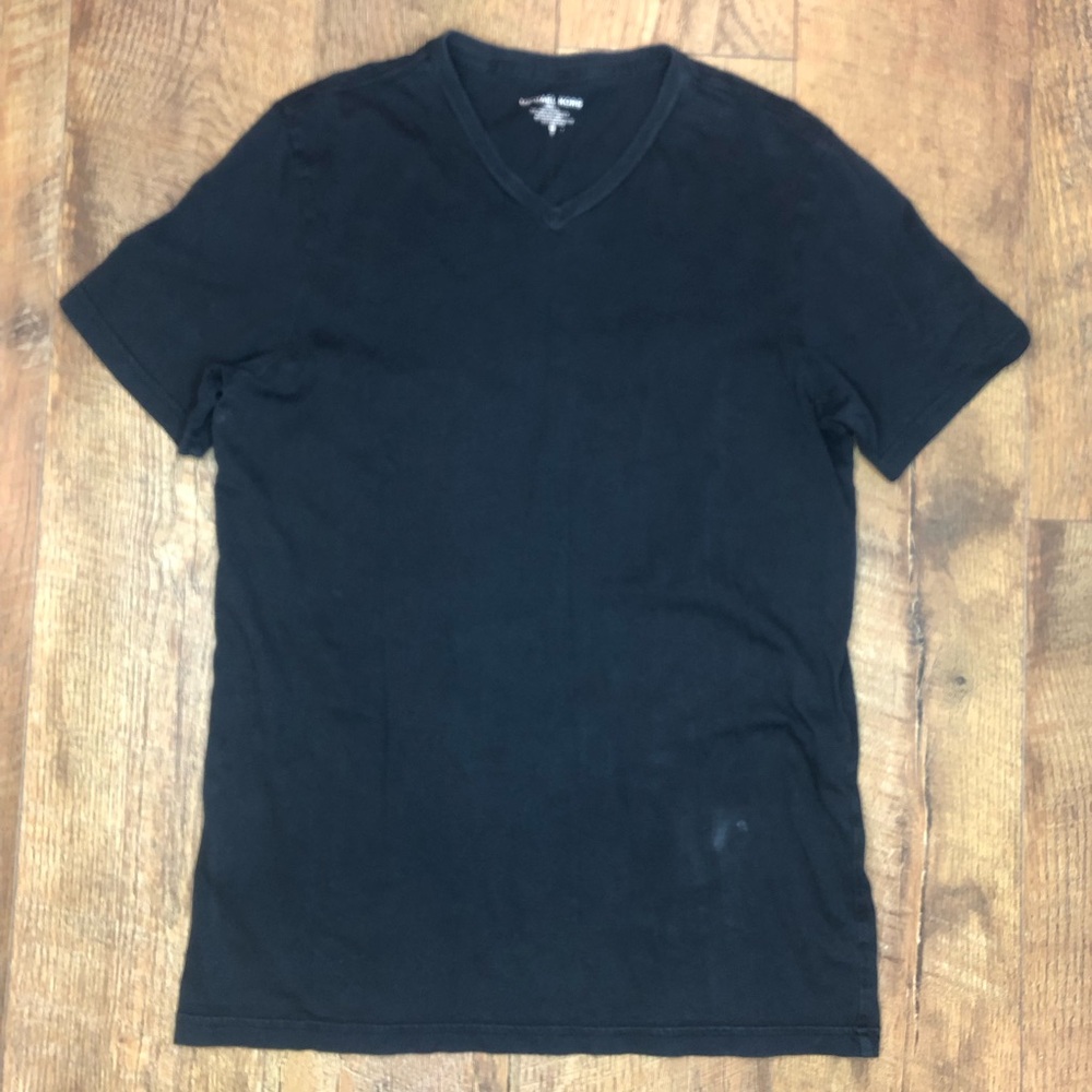 Michael Kors Men’s V-Neck Short Sleeve Tee Shirt Top Small Black